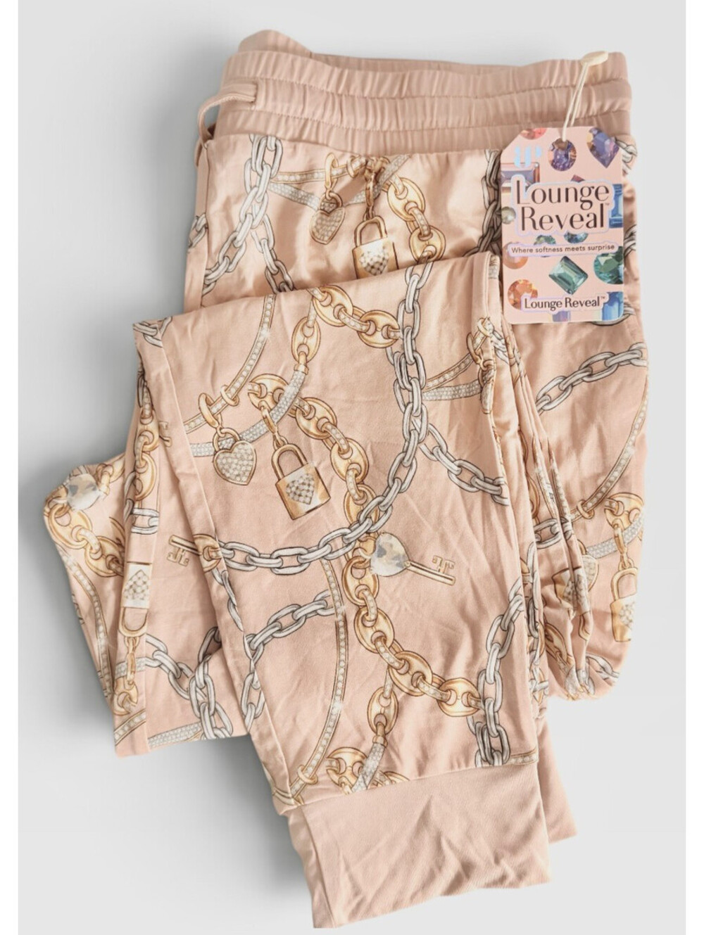 Bomb Party Lounge Wear Sz LRG Joggers Summer Stacks "Keys To The Kingdom" Lock